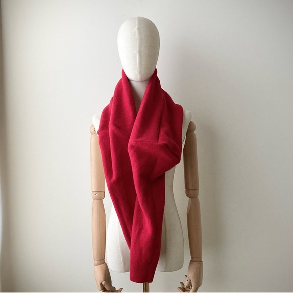 joodito 100% cashmere origami snake scarf wraparound wrap oversized slouchy red - Picture 2 of 11